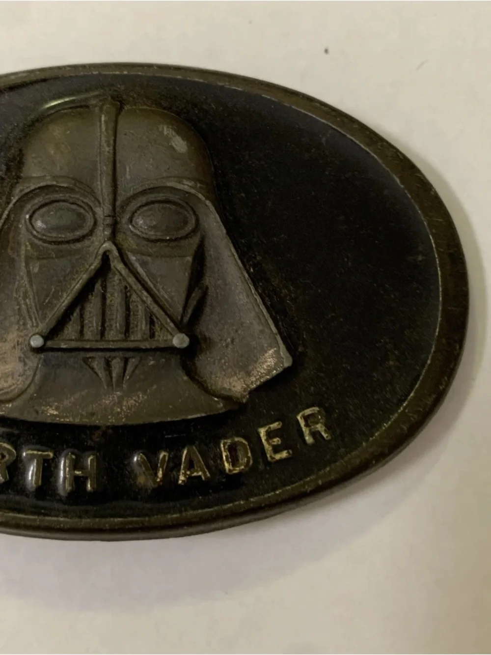 VINTAGE 80s Star Wars Darth Vader Metal Belt Buckle - Retro Streetwear
